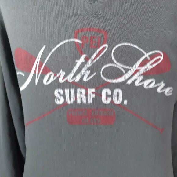 North Shore Surf Co sweater sweatshirt Men's 2XL XXL gray long sleeve fleece - Picture 4 of 12